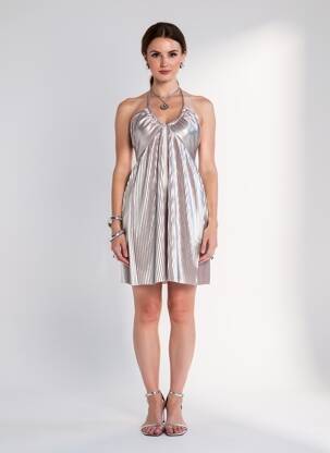 Rochie scurtă fără mâneci fără mâneci argintiu THE LOVER'S LOVER femeie