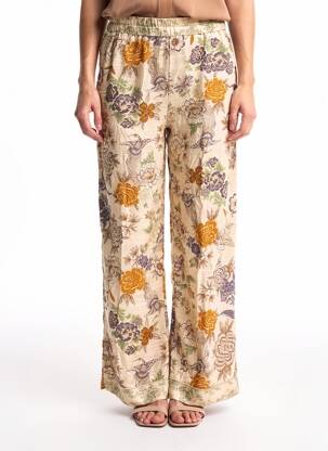 Pantalon larg mărime normală mărime normală bej OPULLENCE femeie
