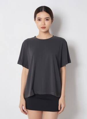 Tricou serigrafie flockată mâneci scurte negru VERO MODA femeie