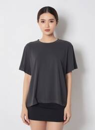 Tricou serigrafie flockată mâneci scurte negru VERO MODA femeie