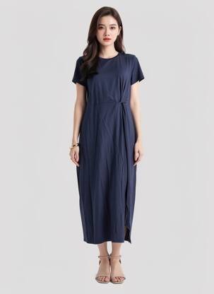 Rochie lungă mâneci lungi mâneci lungi albastru VERO MODA femeie