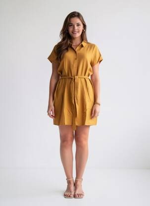 Rochie scurtă mâneci scurte mâneci scurte galben VERO MODA femeie