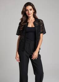 Cămașă croială dreaptă mâneci scurte negru VERO MODA femeie
