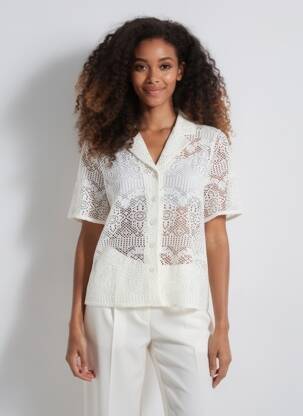 Cămașă croială dreaptă mâneci scurte bej VERO MODA femeie
