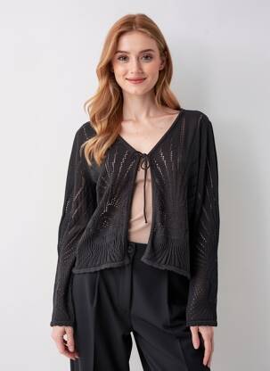 Vestă cu mâneci lungi guler în v negru VERO MODA femeie
