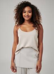 Top bretele subțiri bretele subțiri bej VERO MODA femeie