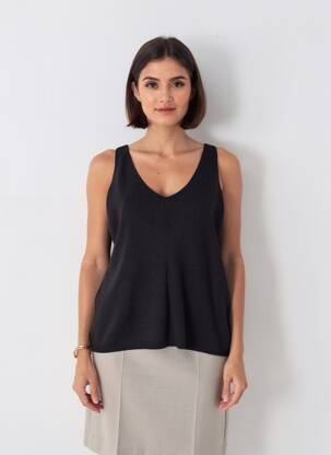 Top croială cambrată bretele subțiri negru VERO MODA femeie