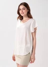 Tricou croială dreaptă mâneci scurte alb VERO MODA femeie