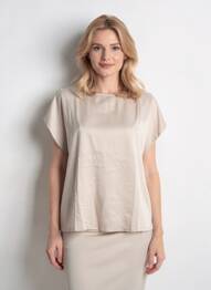 Tricou croială dreaptă mâneci scurte bej VERO MODA femeie