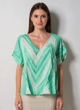 Tricou croială dreaptă mâneci scurte verde VERO MODA femeie