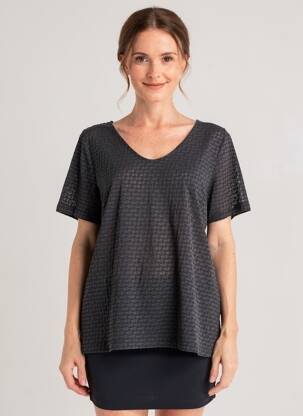 Tricou imprimeu fantezie mâneci scurte albastru STREET ONE femeie