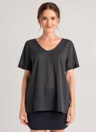 Tricou imprimeu fantezie mâneci scurte albastru STREET ONE femeie