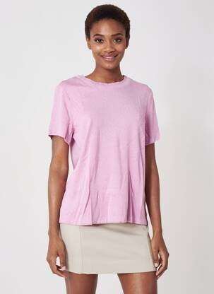 Tricou croială dreaptă mâneci scurte roz STREET ONE femeie