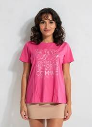 Tricou croială dreaptă mâneci scurte roz STREET ONE femeie