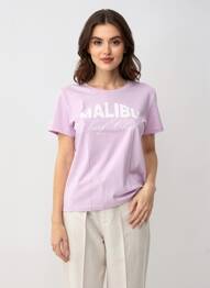 Tricou croială dreaptă mâneci scurte violet B.YOUNG femeie