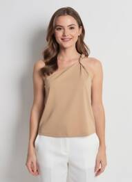 Top țesătură jersey fără mâneci bej VERO MODA femeie