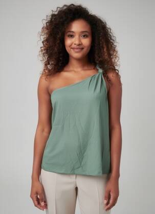 Top elasticitate fără mâneci verde VERO MODA femeie