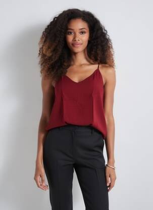 Top croială fluidă fără mâneci roșu VERO MODA femeie
