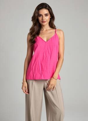 Top croială fluidă bretele subțiri roz VERO MODA femeie