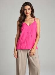 Top croială fluidă bretele subțiri roz VERO MODA femeie