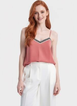 Top elasticitate bretele subțiri roz VERO MODA femeie