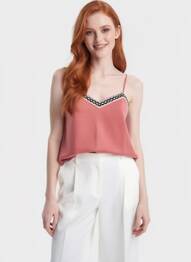 Top țesătură jersey bretele subțiri roz VERO MODA femeie