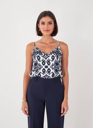 Top imprimeu fantezie bretele subțiri albastru VERO MODA femeie