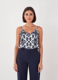 Top imprimeu fantezie bretele subțiri albastru VERO MODA femeie