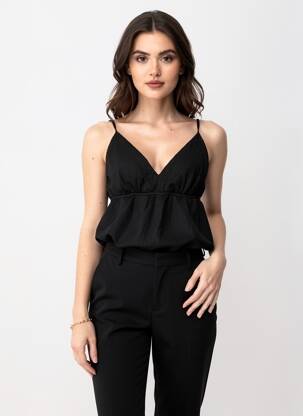 Top elasticitate bretele subțiri negru VERO MODA femeie
