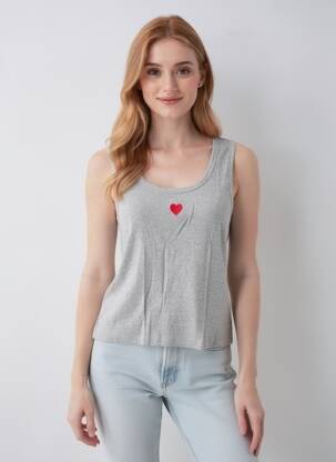 Top elasticitate fără mâneci gri VERO MODA femeie