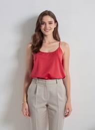 Tricou elasticitate bretele subțiri roșu VERO MODA femeie