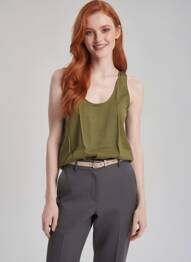 Top croială cambrată fără mâneci verde B.YOUNG femeie