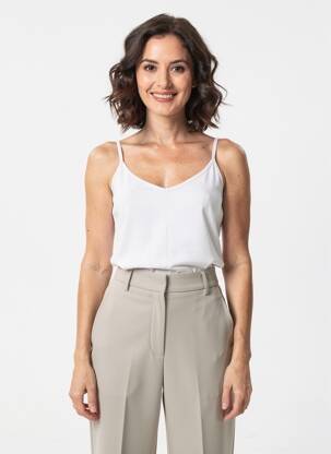 Tricou guler în v bretele subțiri gri STREET ONE femeie