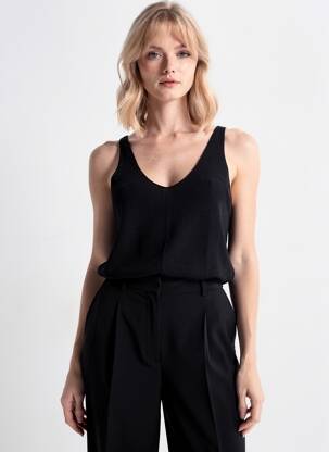 Top elasticitate fără mâneci negru VERO MODA femeie