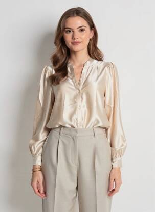 Cămașă croială fluidă mâneci lungi bej VERO MODA femeie