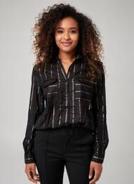 Cămașă țesătură crep mâneci lungi negru VERO MODA femeie