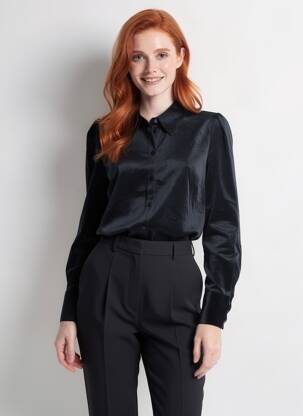 Cămașă croială dreaptă mâneci lungi negru VERO MODA femeie