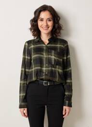 Cămașă țesătură poplin mâneci lungi verde STREET ONE femeie