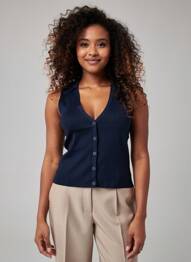Top elasticitate fără mâneci albastru VERO MODA femeie