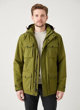 Parka mâneci lungi cu glugă verde DAYTONA bărbat