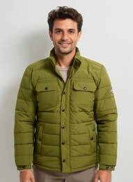 Geacă matlasată mâneci lungi fără glugă verde DAYTONA bărbat