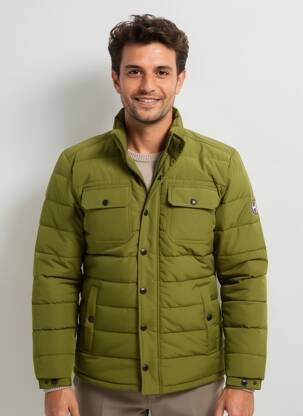 Geacă matlasată mâneci lungi fără glugă verde DAYTONA bărbat