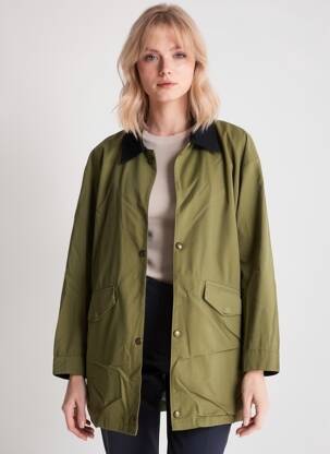 Jachete casual croială dreaptă verde ROSE GARDEN femeie