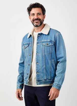 Jachete casual finisaj interior blană sintetică albastru DAYTONA bărbat