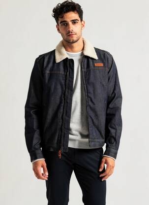 Jachete casual strânsă pe partea de jos albastru IRON AND RESIN bărbat