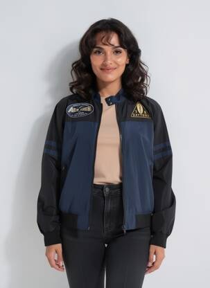 Geacă efect material satinat negru DAYTONA femeie