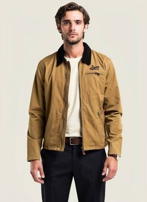 Jachete casual buzunare bej IRON AND RESIN bărbat