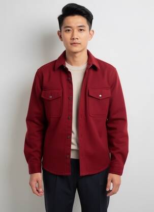 Jachete casual croială dreaptă roșu IRON AND RESIN bărbat