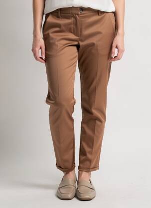 Pantalon chino țesătură poplin mărime normală maro IMPERIAL femeie