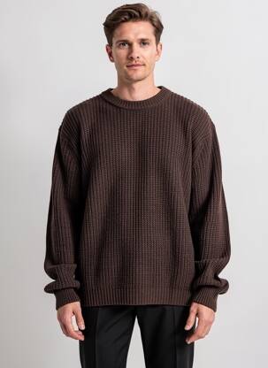 Pulover elasticitate mâneci lungi maro IMPERIAL bărbat